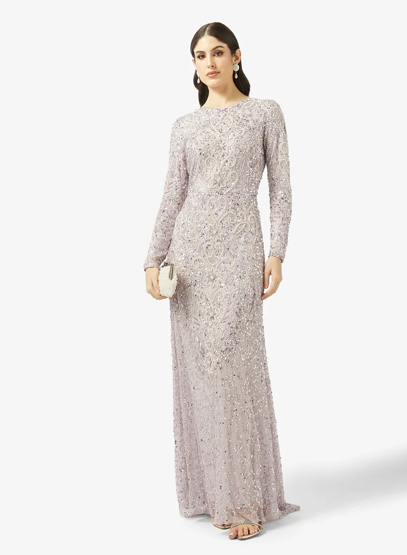 ماري فستان ماكسي بياقة قارب وترتر